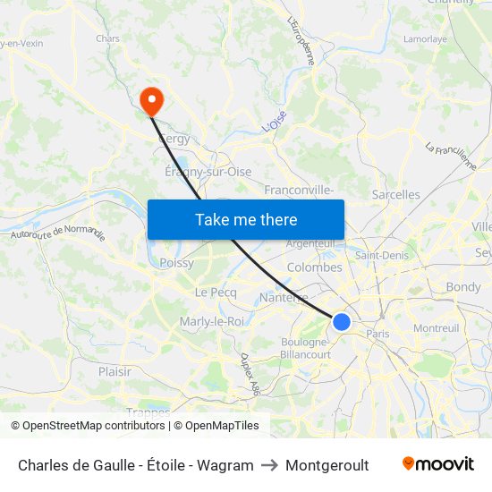 Charles de Gaulle - Étoile - Wagram to Montgeroult map