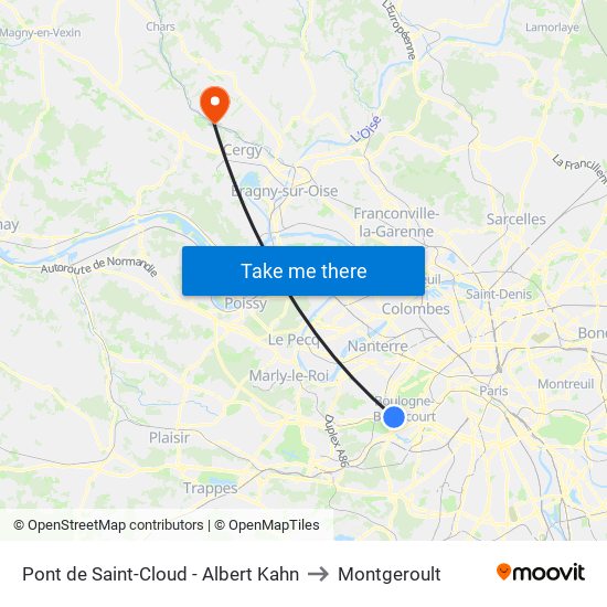 Pont de Saint-Cloud - Albert Kahn to Montgeroult map