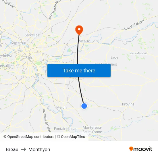 Breau to Monthyon map