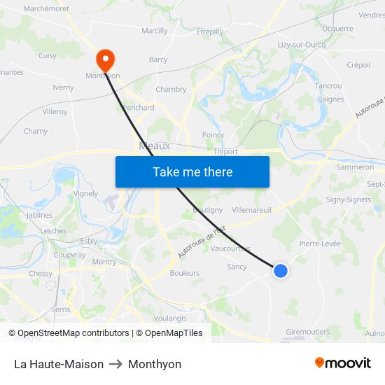 La Haute-Maison to Monthyon map