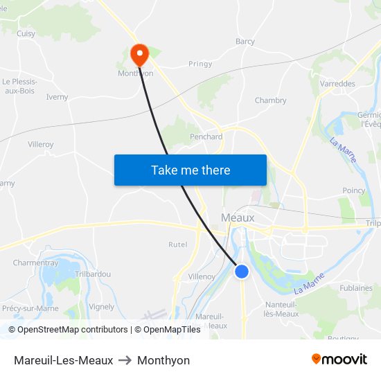 Mareuil-Les-Meaux to Monthyon map