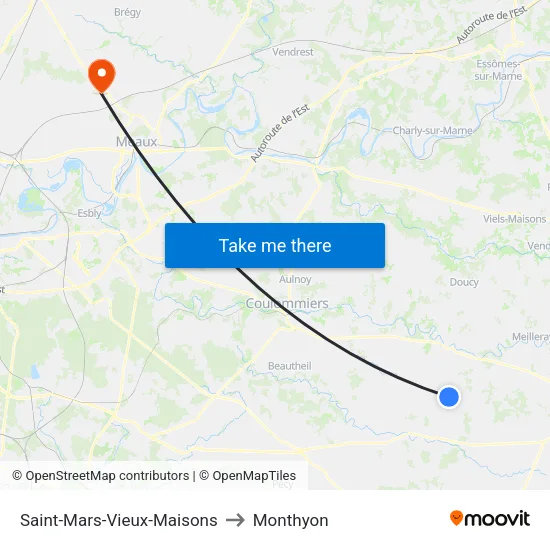 Saint-Mars-Vieux-Maisons to Monthyon map