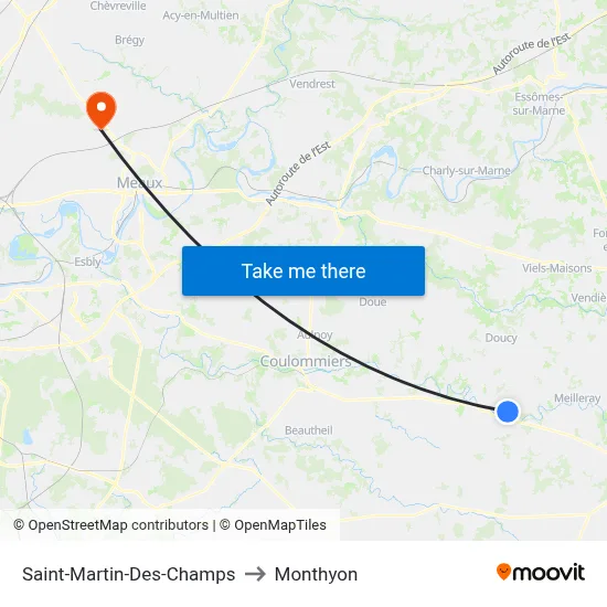 Saint-Martin-Des-Champs to Monthyon map