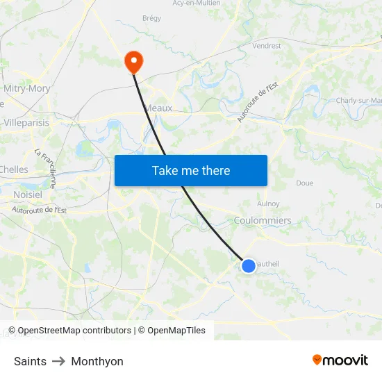 Saints to Monthyon map