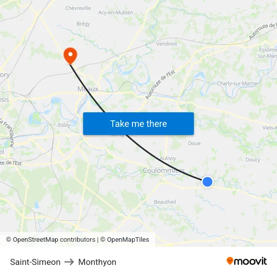 Saint-Simeon to Monthyon map