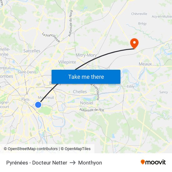Pyrénées - Docteur Netter to Monthyon map