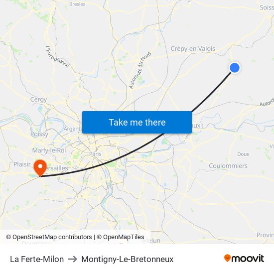 La Ferte-Milon to Montigny-Le-Bretonneux map