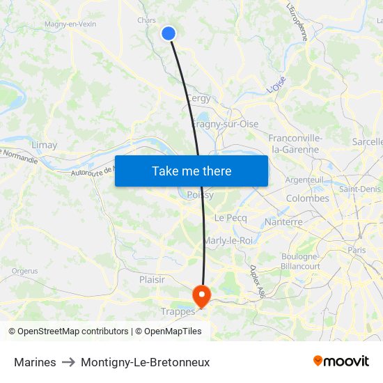 Marines to Montigny-Le-Bretonneux map