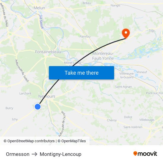 Ormesson to Montigny-Lencoup map