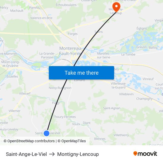 Saint-Ange-Le-Viel to Montigny-Lencoup map