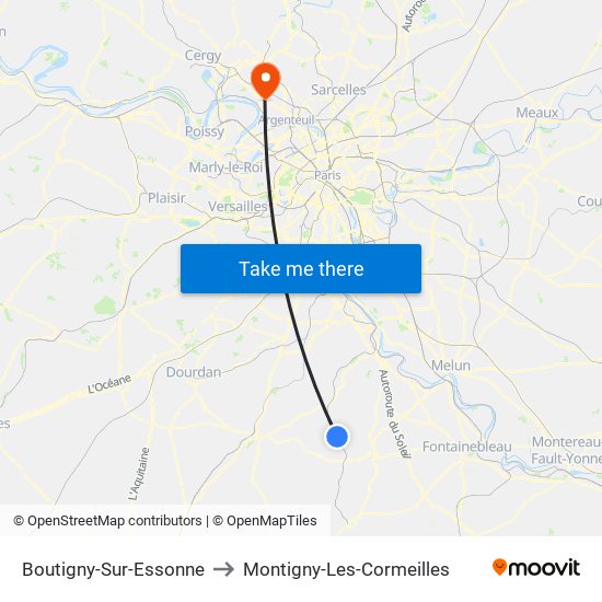 Boutigny-Sur-Essonne to Montigny-Les-Cormeilles map