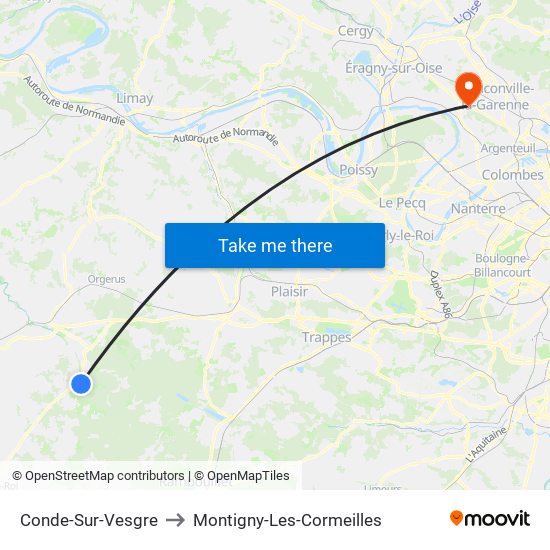 Conde-Sur-Vesgre to Montigny-Les-Cormeilles map