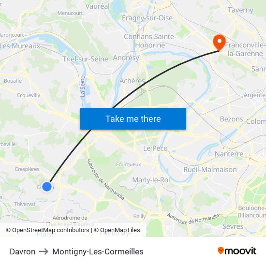 Davron to Montigny-Les-Cormeilles map