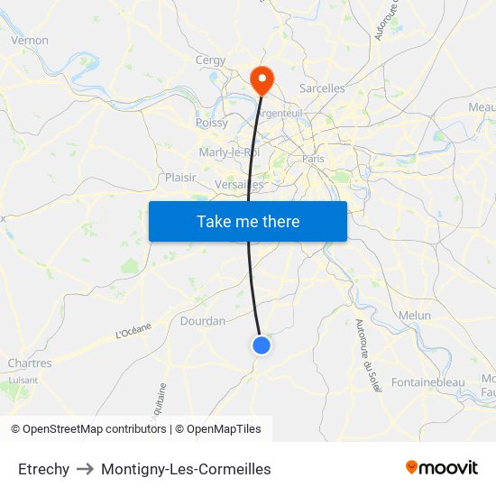 Etrechy to Montigny-Les-Cormeilles map