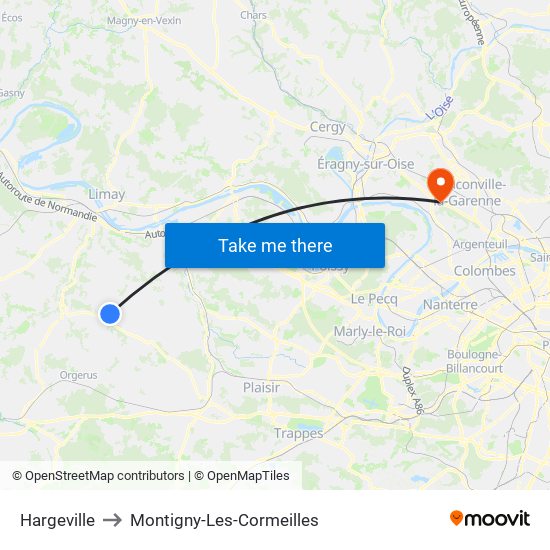 Hargeville to Montigny-Les-Cormeilles map