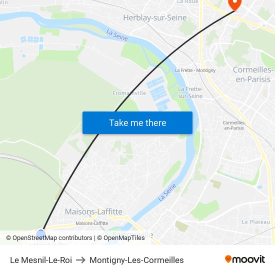 Le Mesnil-Le-Roi to Montigny-Les-Cormeilles map