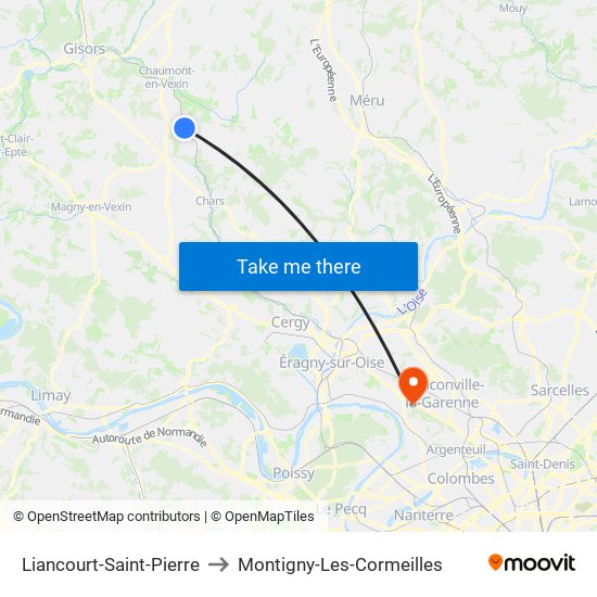 Liancourt-Saint-Pierre to Montigny-Les-Cormeilles map