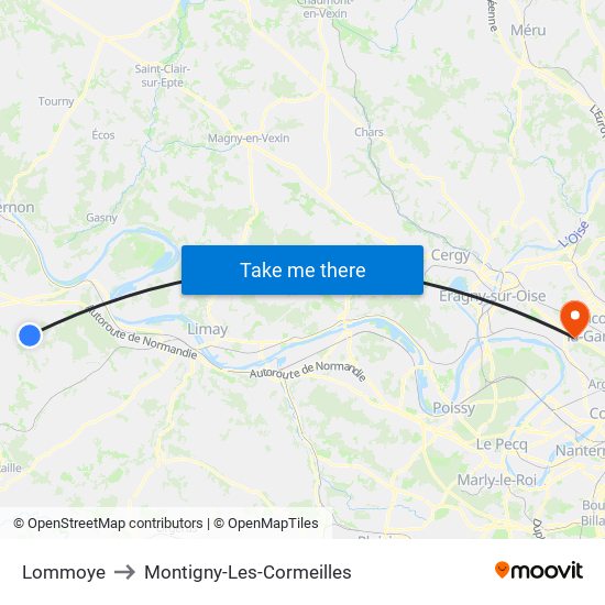 Lommoye to Montigny-Les-Cormeilles map