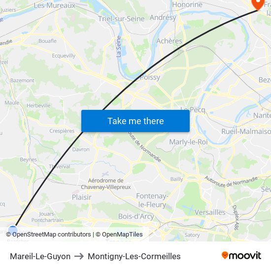 Mareil-Le-Guyon to Montigny-Les-Cormeilles map