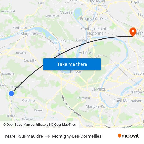 Mareil-Sur-Mauldre to Montigny-Les-Cormeilles map