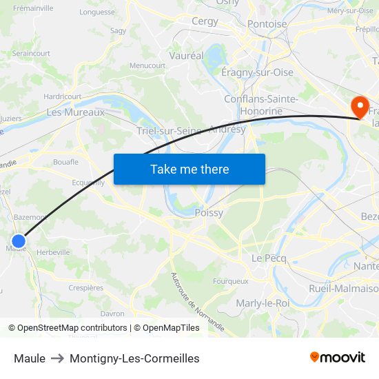 Maule to Montigny-Les-Cormeilles map