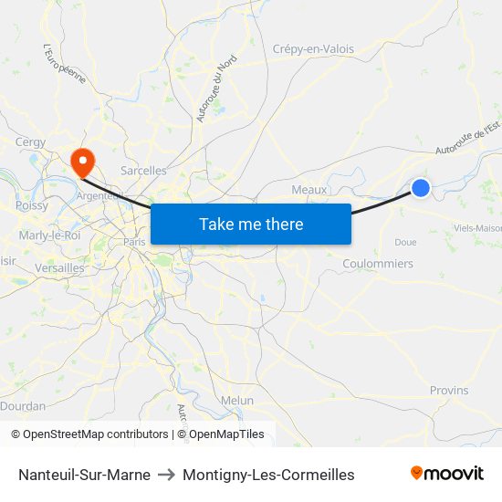 Nanteuil-Sur-Marne to Montigny-Les-Cormeilles map