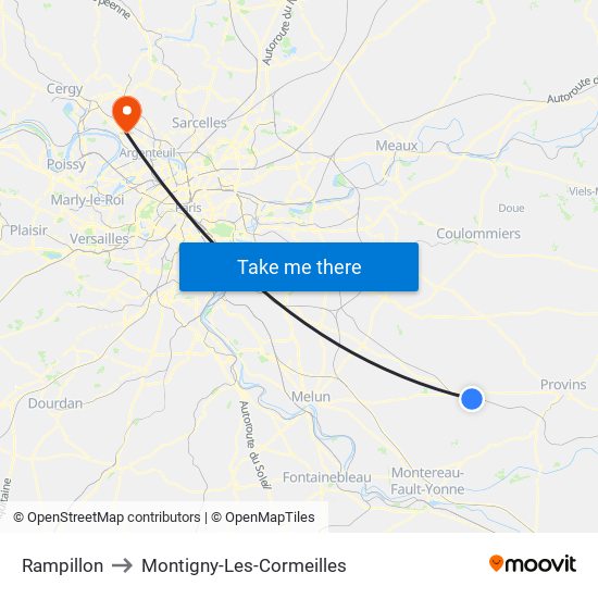 Rampillon to Montigny-Les-Cormeilles map