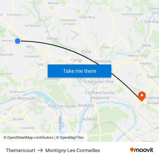 Themericourt to Montigny-Les-Cormeilles map