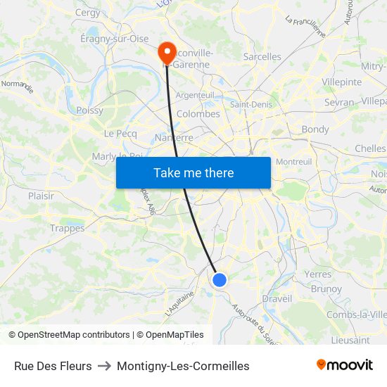 Rue Des Fleurs to Montigny-Les-Cormeilles map