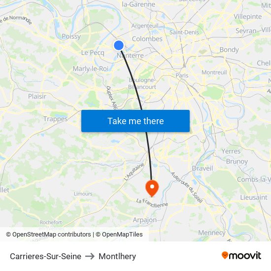 Carrieres-Sur-Seine to Montlhery map