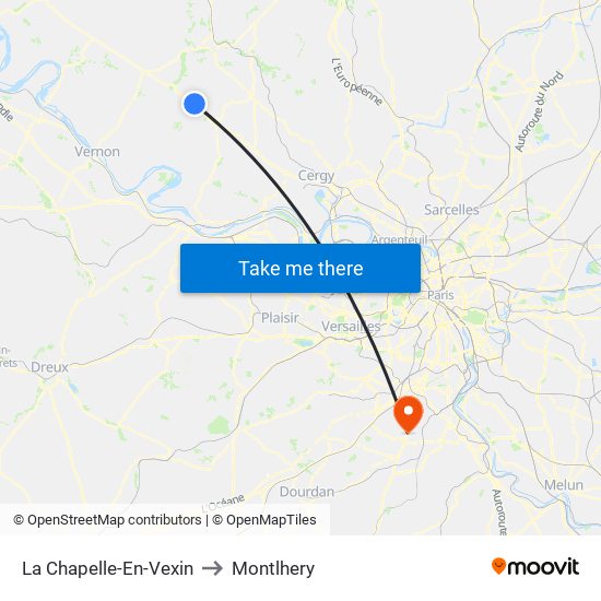 La Chapelle-En-Vexin to Montlhery map