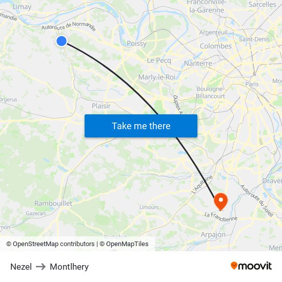 Nezel to Montlhery map