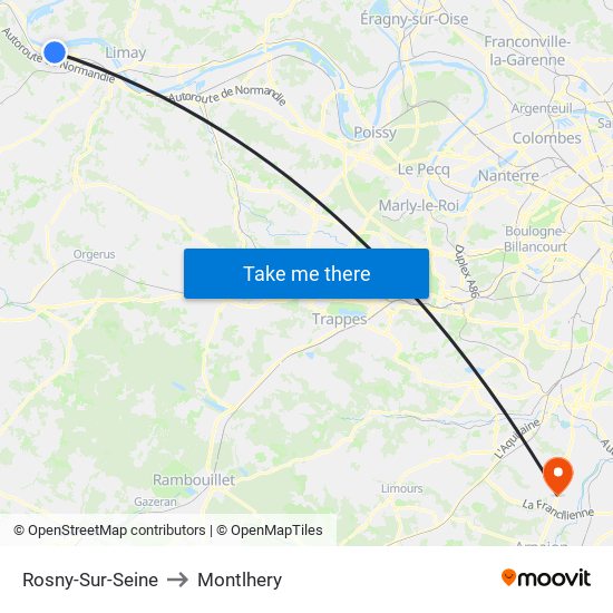 Rosny-Sur-Seine to Montlhery map