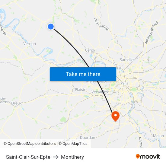 Saint-Clair-Sur-Epte to Montlhery map