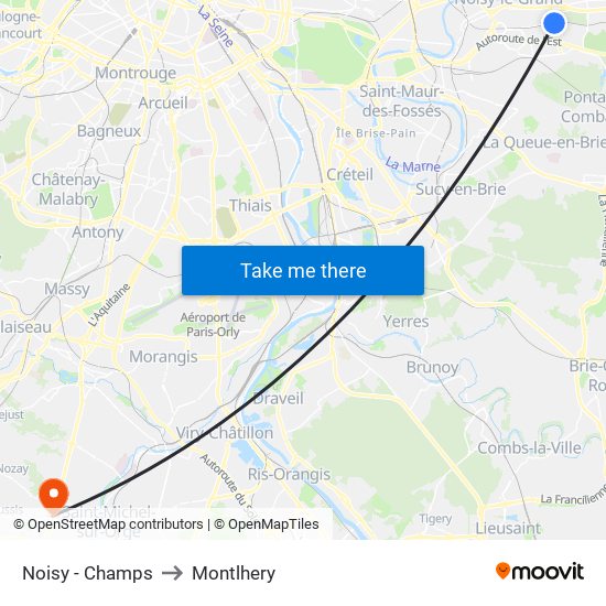 Noisy - Champs to Montlhery map