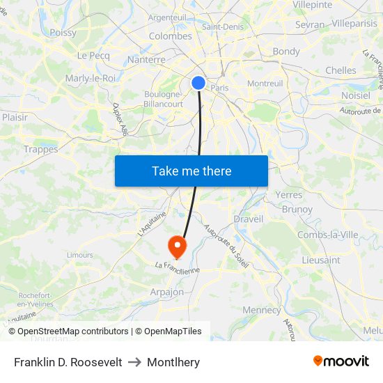 Franklin D. Roosevelt to Montlhery map