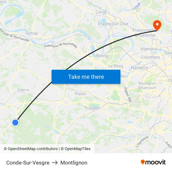 Conde-Sur-Vesgre to Montlignon map