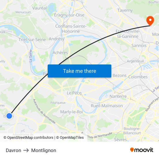 Davron to Montlignon map