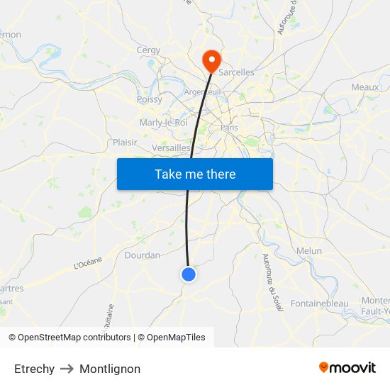 Etrechy to Montlignon map