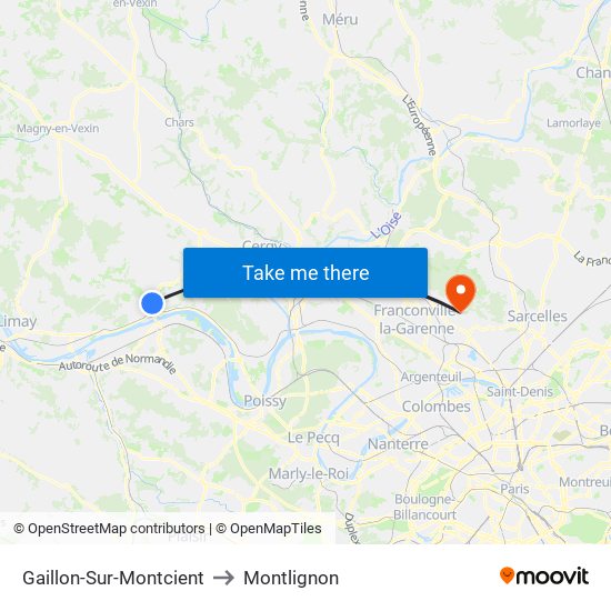 Gaillon-Sur-Montcient to Montlignon map