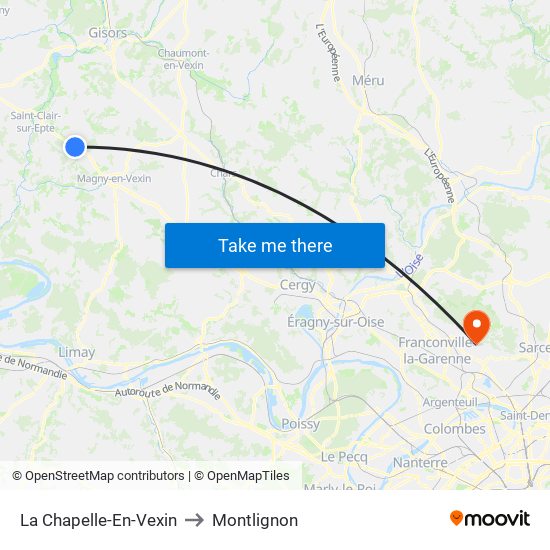 La Chapelle-En-Vexin to Montlignon map