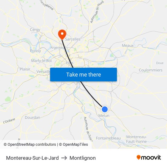 Montereau-Sur-Le-Jard to Montlignon map