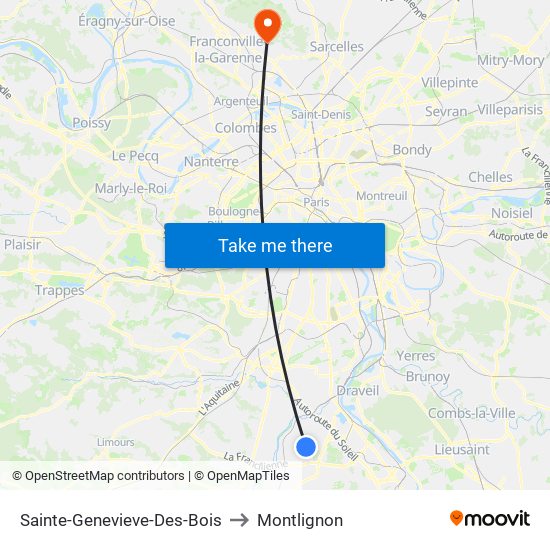 Sainte-Genevieve-Des-Bois to Montlignon map