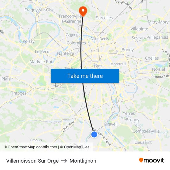 Villemoisson-Sur-Orge to Montlignon map