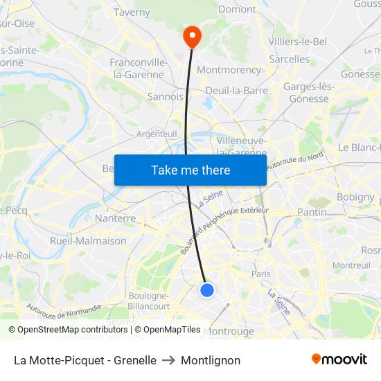 La Motte-Picquet - Grenelle to Montlignon map