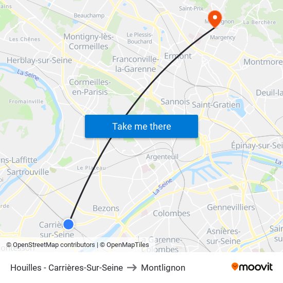 Houilles - Carrières-Sur-Seine to Montlignon map