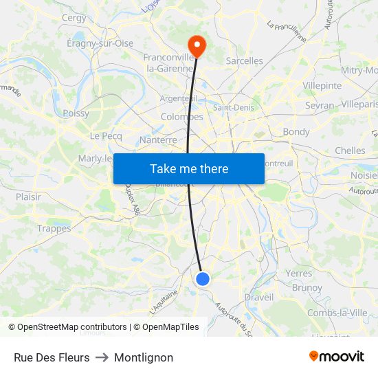 Rue Des Fleurs to Montlignon map