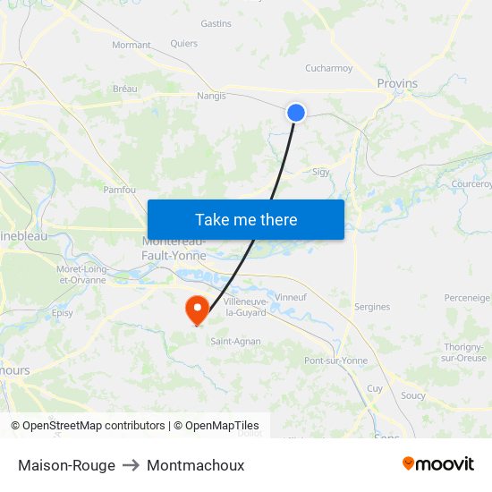 Maison-Rouge to Montmachoux map