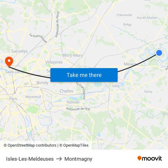 Isles-Les-Meldeuses to Montmagny map