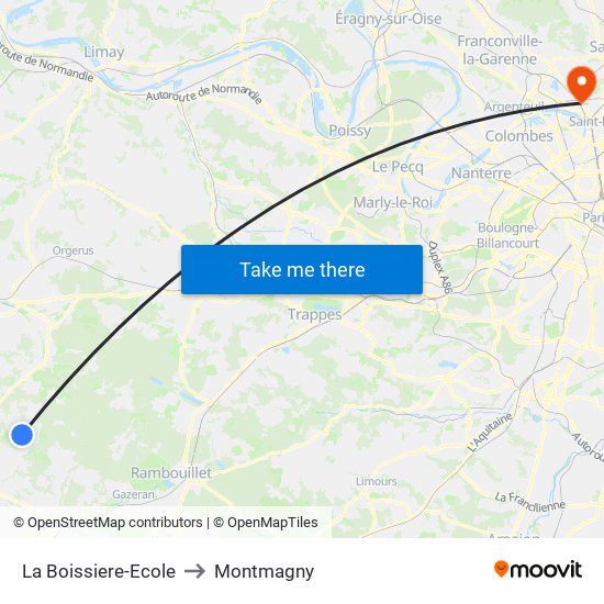 La Boissiere-Ecole to Montmagny map